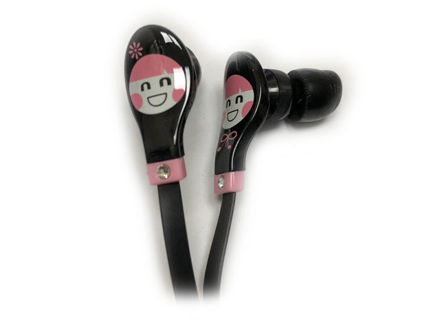 Наушники OUNUO iDotDoll (пульт для iPhone/микрофон, 18-22000 Гц, 9 мм, черный/розовый)