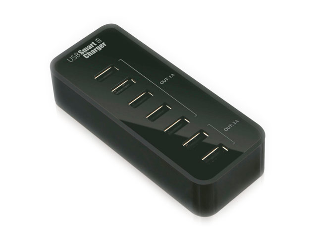 Зарядное устройство Broway USB Smart Charger универсальное (сетевое, 9A, 7xUSB, черное)