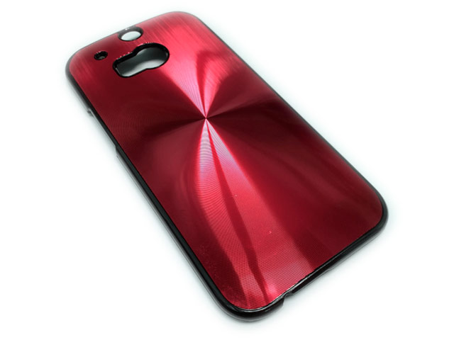 Чехол Yotrix MetalCase Round для HTC new One (HTC M8) (красный, алюминиевый)