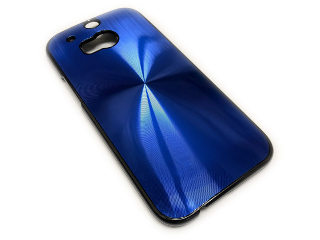 Чехол Yotrix MetalCase Round для HTC new One (HTC M8) (синий, алюминиевый)