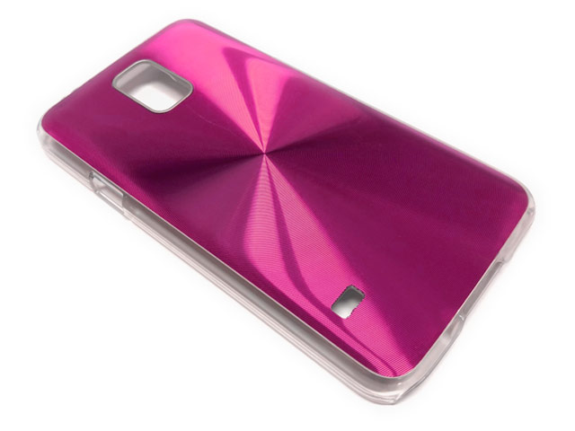 Чехол Yotrix MetalCase Round для Samsung Galaxy S5 SM-G900 (малиновый, алюминиевый)