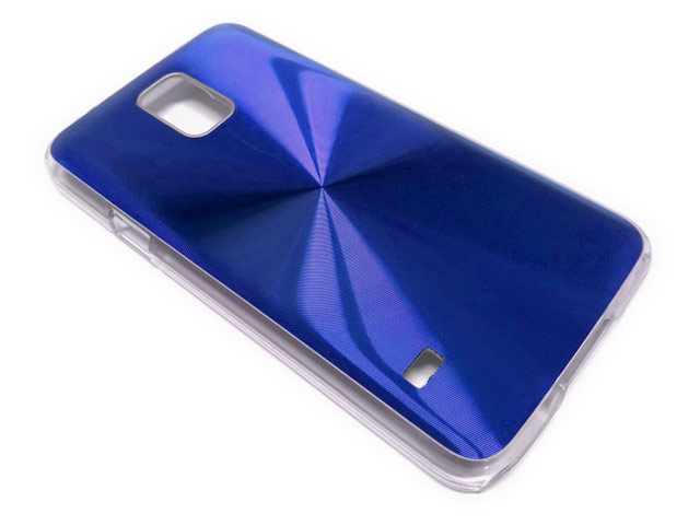 Чехол Yotrix MetalCase Round для Samsung Galaxy S5 SM-G900 (синий, алюминиевый)