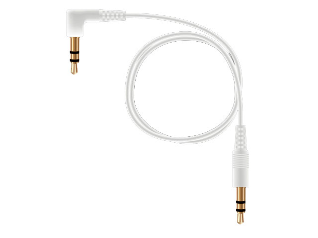 AUX-кабель Yotrix Short AuxCable (белый, 30 см, разъемы 3.5 мм, 90-град.)