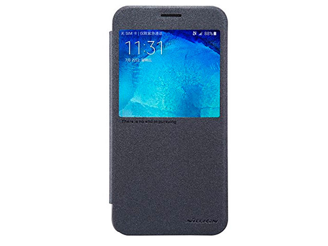 Чехол Nillkin Sparkle Leather Case для Samsung Galaxy A8 SM-A8000 (темно-серый, винилискожа)