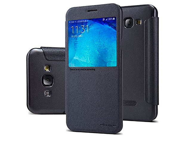 Чехол Nillkin Sparkle Leather Case для Samsung Galaxy A8 SM-A8000 (темно-серый, винилискожа)