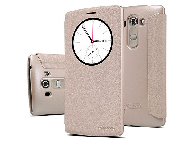 Чехол Nillkin Sparkle Leather Case для LG G4 mini H736 (золотистый, винилискожа)