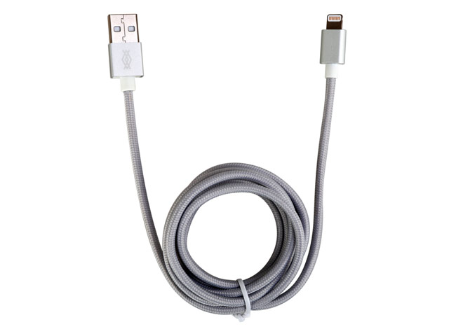 USB-кабель X-Doria Fabric Lightning Cable (серебристый, 1.5 м, Lightning, MFi)