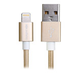 USB-кабель X-Doria Fabric Lightning Cable (золотистый, 1.5 м, Lightning, MFi)