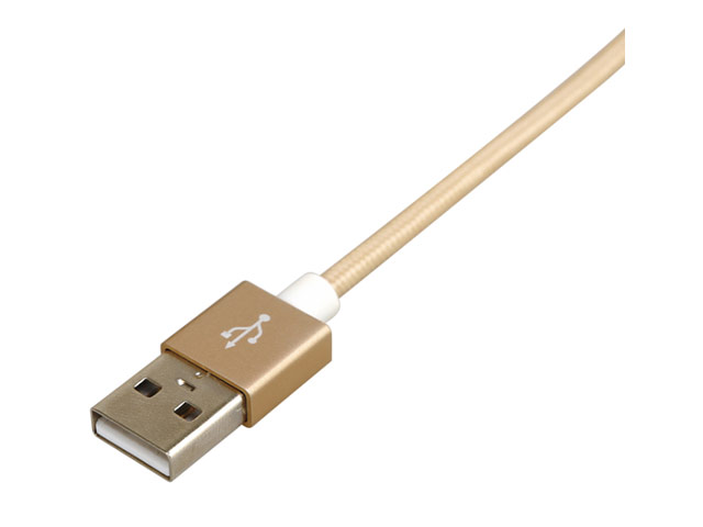 USB-кабель X-Doria Fabric Lightning Cable (золотистый, 1.5 м, Lightning, MFi)