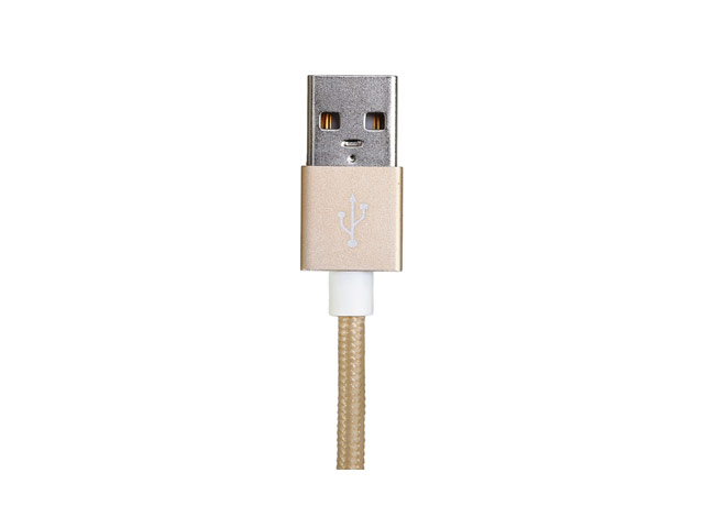 USB-кабель X-Doria Fabric Lightning Cable (золотистый, 1.5 м, Lightning, MFi)