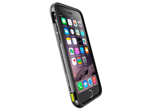 Чехол X-doria Defense Lux для Apple iPhone 6S (Black Leather, маталлический)