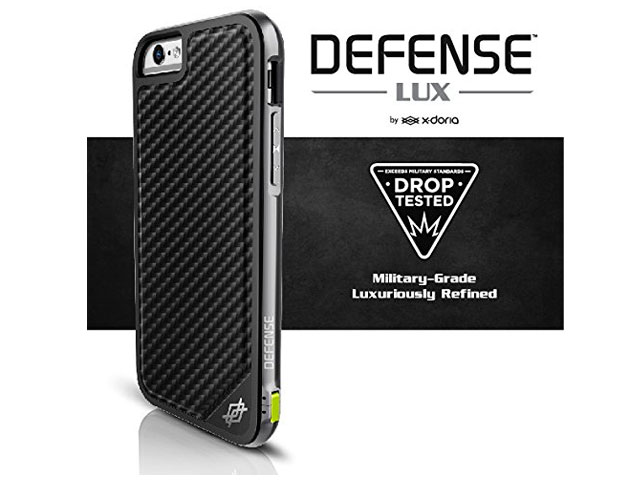 Чехол X-doria Defense Lux для Apple iPhone 6S (Black Leather, маталлический)