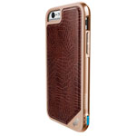 Чехол X-doria Defense Lux для Apple iPhone 6S (Brown Crocodile, маталлический)