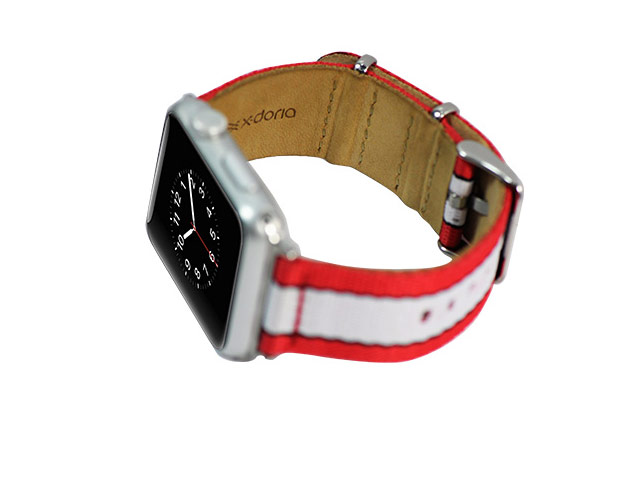 Ремешок для часов X-Doria Band Soft Style для Apple Watch (42 мм, белый/красный, матерчатый)