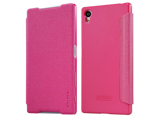 Чехол Nillkin Sparkle Leather Case для Sony Xperia Z5 (розовый, винилискожа)