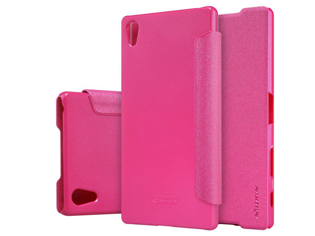 Чехол Nillkin Sparkle Leather Case для Sony Xperia Z5 premium (розовый, винилискожа)