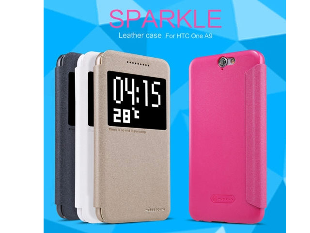 Чехол Nillkin Sparkle Leather Case для HTC One A9 (темно-серый, винилискожа)