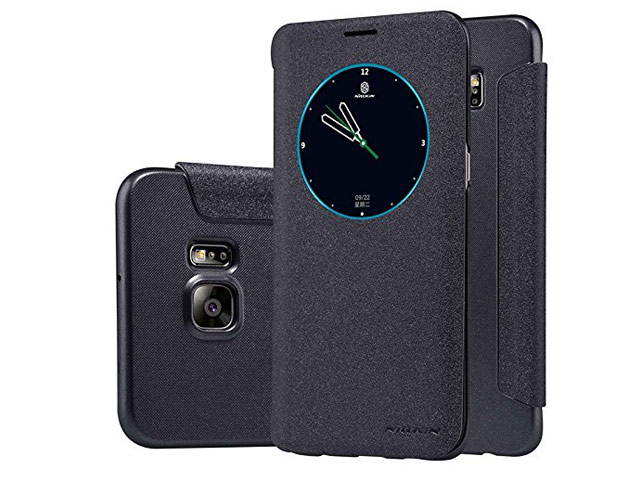 Чехол Nillkin Sparkle Leather Case для Samsung Galaxy S6 edge plus SM-G928 (темно-серый, винилискожа)