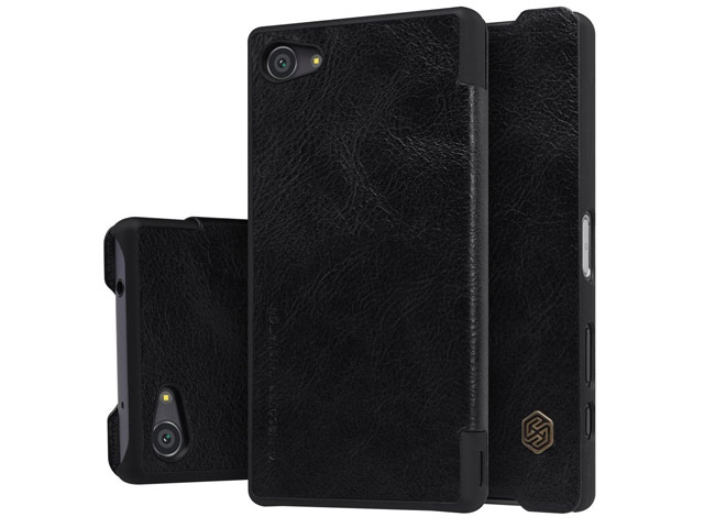 Чехол Nillkin Qin leather case для Sony Xperia Z5 compact (черный, кожаный)