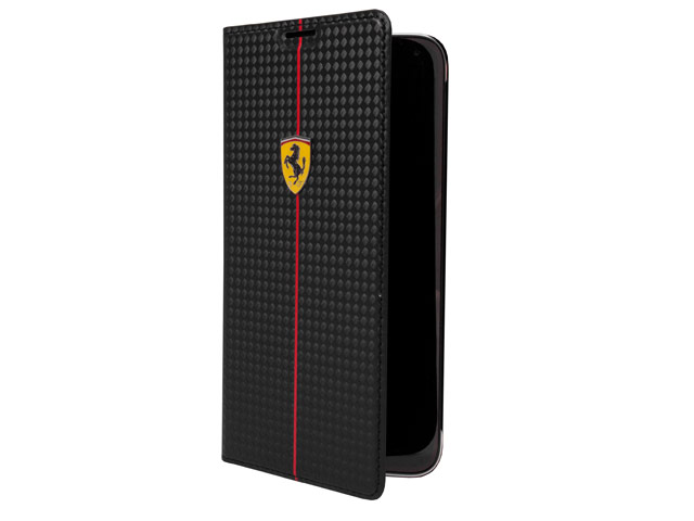 Чехол Ferrari Scuderia Booktype для Samsung Galaxy S5 SM-G900 (черный, кожаный)