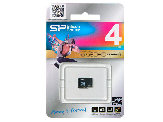 Флеш-карта Silicon Power microSDHC (4Gb, microSD, Class 10)