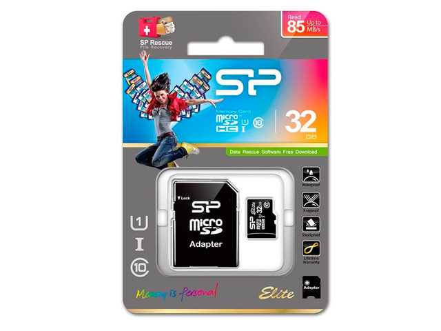 Флеш-карта Silicon Power microSDHC Elite (32Gb, microSD, Class 10, UHS-I, SD-адаптер)