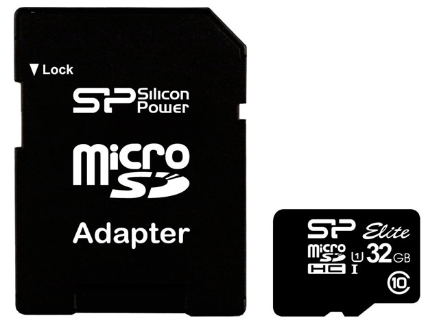 Флеш-карта Silicon Power microSDHC Elite (32Gb, microSD, Class 10, UHS-I, SD-адаптер)