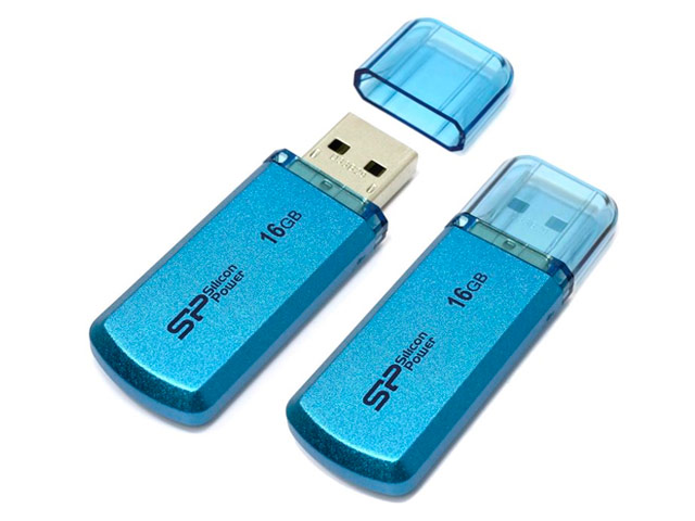 Флеш-карта Silicon Power USB Helios 101 (16Gb, USB 2.0, синяя)