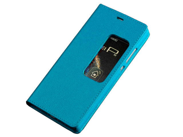 Чехол Yotrix FlipView case для Huawei P8 (голубой, кожаный)