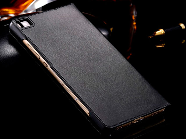 Чехол Yotrix FlipView Smooth case для Huawei P8 (черный, кожаный)