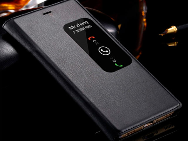 Чехол Yotrix FlipView Smooth case для Huawei P8 (черный, кожаный)