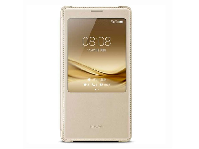 Чехол Huawei Folio case для Huawei Mate 8 (золотистый, кожаный)