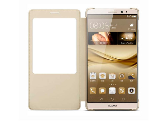 Чехол Huawei Folio case для Huawei Mate 8 (золотистый, кожаный)