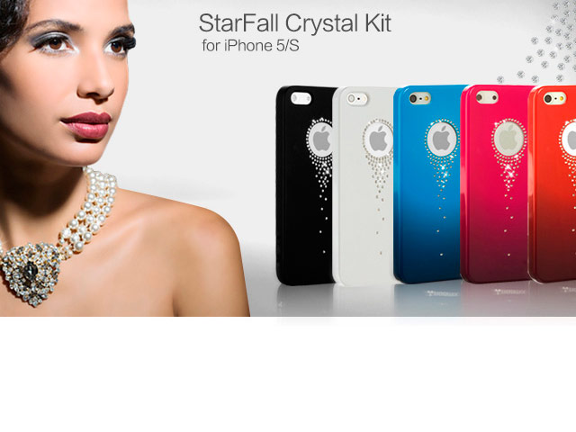 Чехол RGBMIX X-Fitted Stars Fall для Apple iPhone 5/5S (белый, пластиковый)