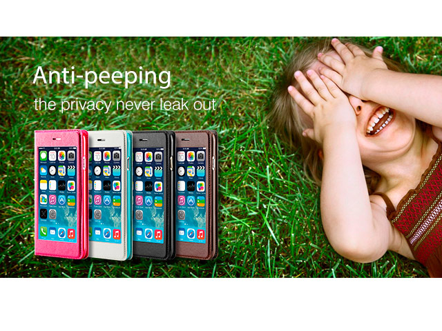 Чехол RGBMIX X-Fitted Privacy Protector для Apple iPhone 6 (розовый, кожаный)
