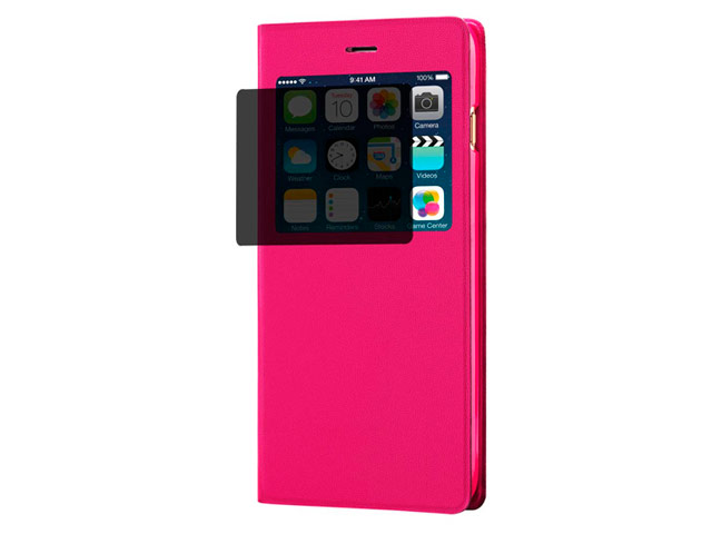 Чехол RGBMIX X-Fitted Privacy Guard для Apple iPhone 6/6S (розовый, кожаный)