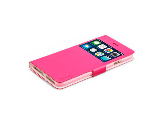 Чехол RGBMIX X-Fitted Bi-Color для Apple iPhone 6/6S (розовый/белый, кожаный)