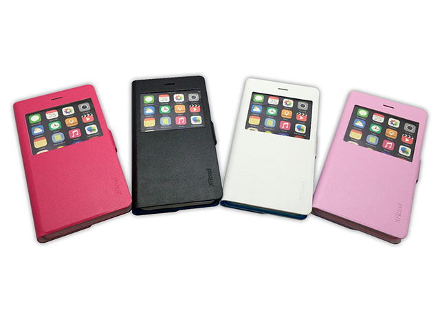 Чехол RGBMIX X-Fitted Bi-Color для Apple iPhone 6/6S (белый/голубой, кожаный)