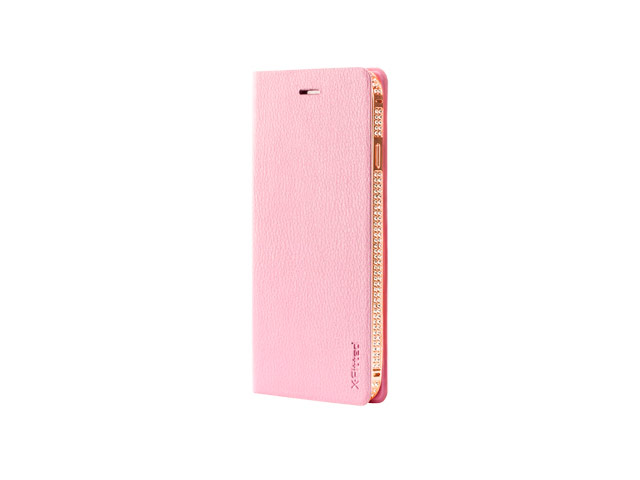 Чехол RGBMIX X-Fitted Bling Flip для Apple iPhone 6/6S (розовый, кожаный)