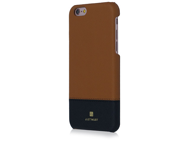 Чехол Just Must Mix Collection для Apple iPhone 6/6S (коричневый/синий, кожаный)