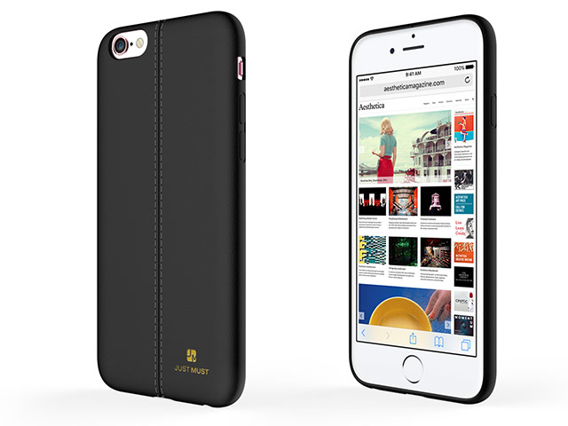 Чехол Just Must Ratio I Collection для Apple iPhone 6/6S (черный, кожаный)