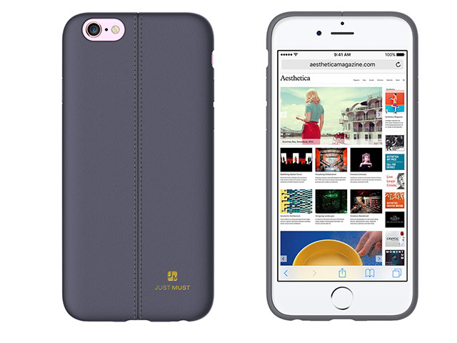 Чехол Just Must Ratio I Collection для Apple iPhone 6/6S (серый, кожаный)
