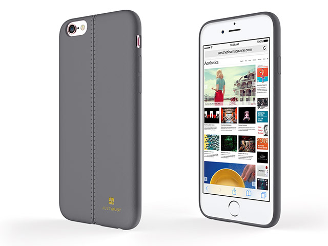 Чехол Just Must Ratio I Collection для Apple iPhone 6/6S (серый, кожаный)