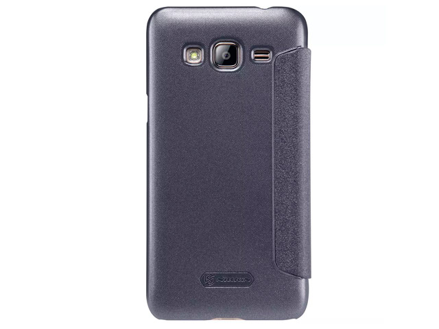 Чехол Nillkin Sparkle Leather Case для Samsung Galaxy J3 SM-J310 (темно-серый, винилискожа)