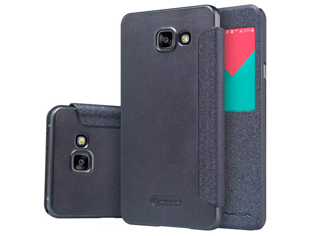 Чехол Nillkin Sparkle Leather Case для Samsung Galaxy A5 A510F (темно-серый, винилискожа)