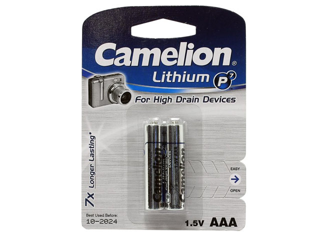 Комплект батареек Camelion (размер AAA, 2 шт., 1.5V, литиевые)