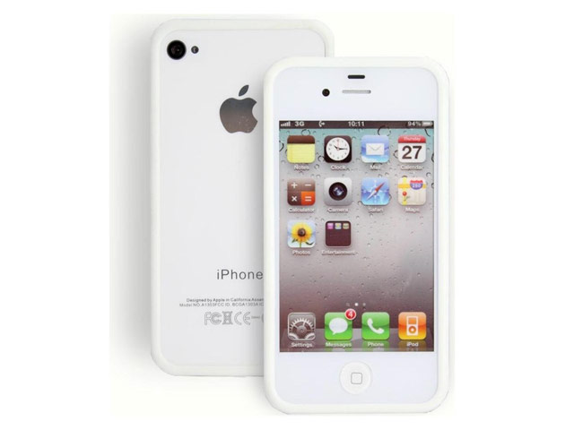Чехол X-doria Dual Color Bumper для Apple iPhone 4/4S (прозрачный/белый)