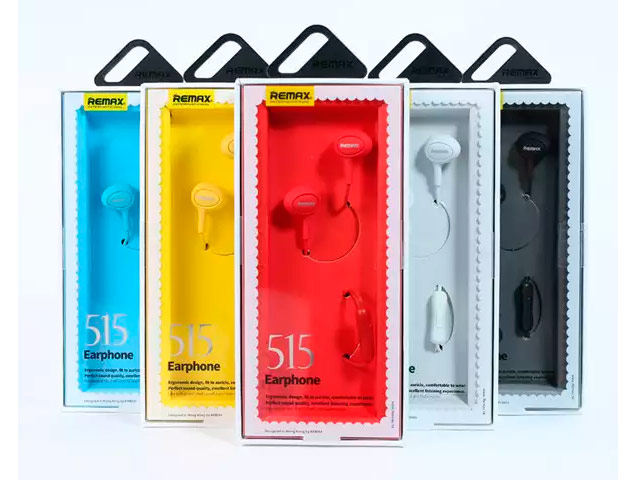 Наушники Remax Earphone RM-515 (черные, пульт/микрофон, 20-20000 Гц, 10 мм)