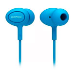 Наушники Remax Earphone RM-515 (голубые, пульт/микрофон, 20-20000 Гц, 10 мм)