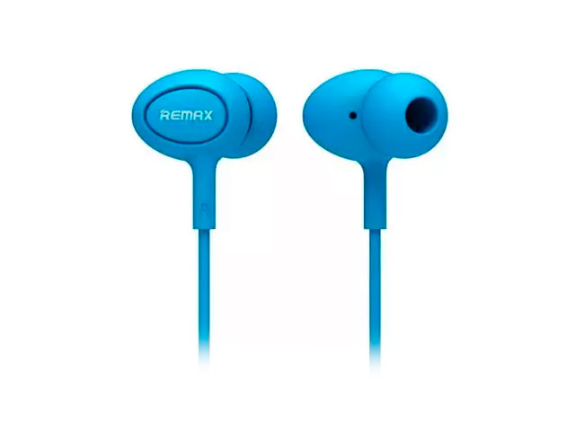 Наушники Remax Earphone RM-515 (голубые, пульт/микрофон, 20-20000 Гц, 10 мм)